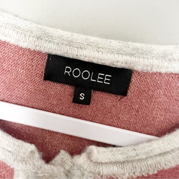 2/25 ROOLEE Wool Blend Sweater Henley Crew Neck Top Women - Picture 3 of 5